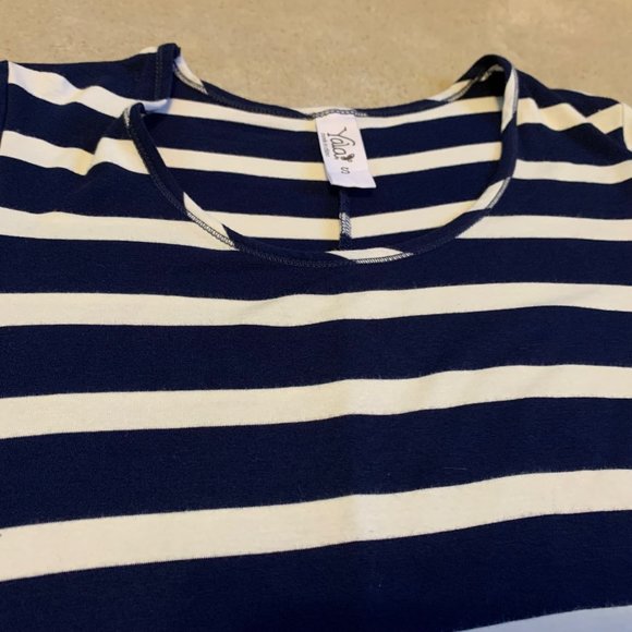Yala Navy and White Striped High Low Scoop Neck Dress Size S - Picture 4 of 13